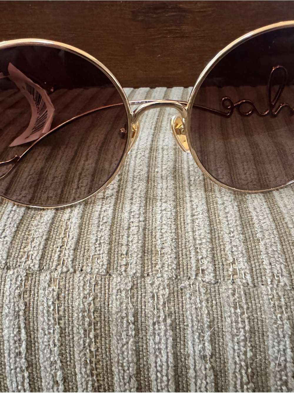 Chloé Gold Round Sunglasses with Gray Gradient Lenses - Picture 3 of 8